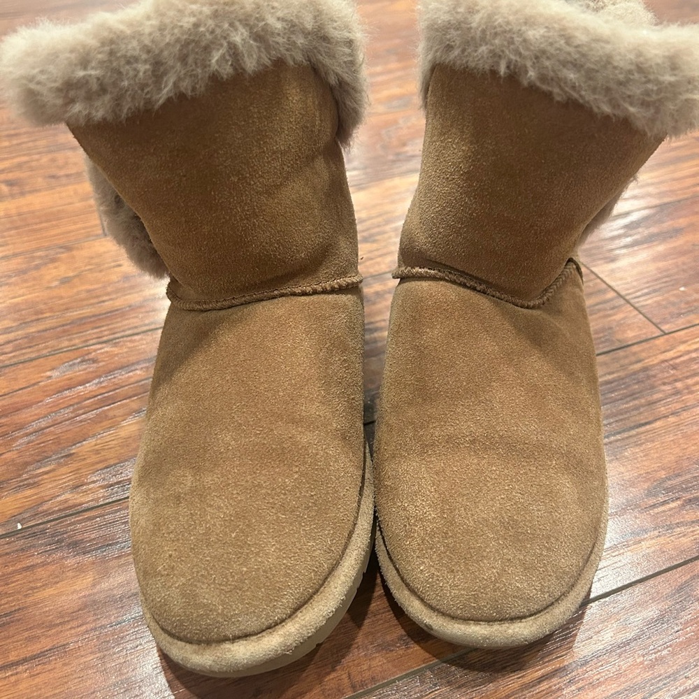 Cozy Tan Suede girls  Boots- Bear Paw